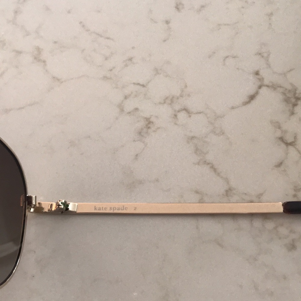 New in box Kate Spade Varese Aviator Sunglasses Gray Lenses gold & tortoiseshell - Picture 5 of 15